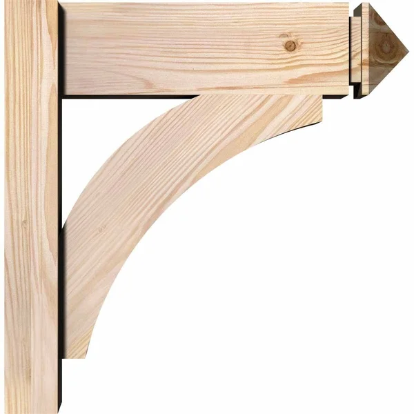 Ekena Millwork OUT06X24X24THR03SDF 5 1/2x22W x 24x22D x 24x22H Thorton Smooth Arts and Crafts Outlooker, Douglas Fir