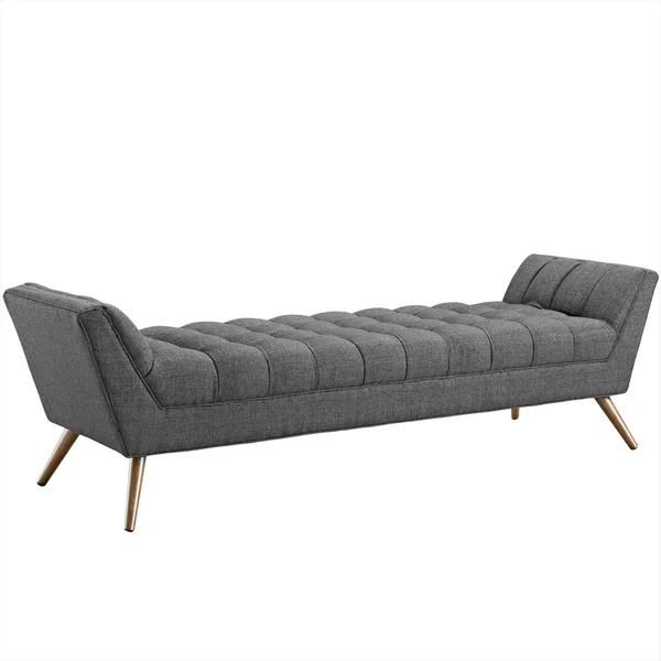 Modway Response Fabric Bench - Gray
