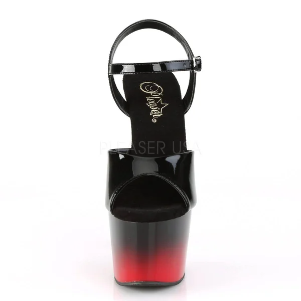 Pleaser - ADORE-709BR-H 12 - Black Patent/Black-Red