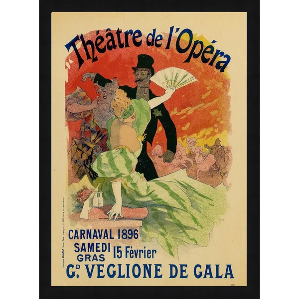 34x22x46x22 Theatre De LOpera 15th FEVRIER by Jules Cheret Framed Wall Art