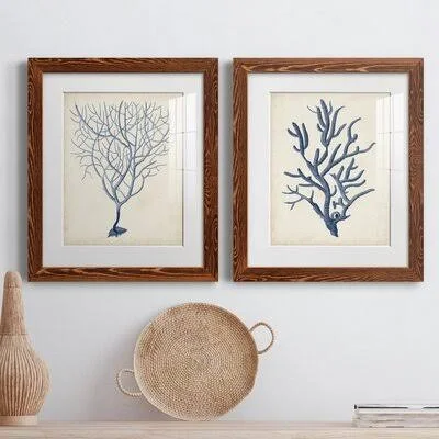 Indigo Coral IIIPremium Framed Print - Ready to Hang Dovecove Format: Maple Framed Paper - Matte Color: White, Size: 24x22 H x 20