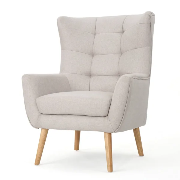 Christopher Knight Home Tamsin Mid-Century Fabric Club Chair by - Wheat