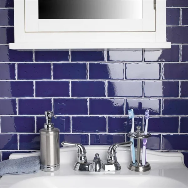 SomerTile 2.5x5.125-inch Nove Cobalto Subway Ceramic Wall Tile (60 tiles/6.16 sqft.) Case