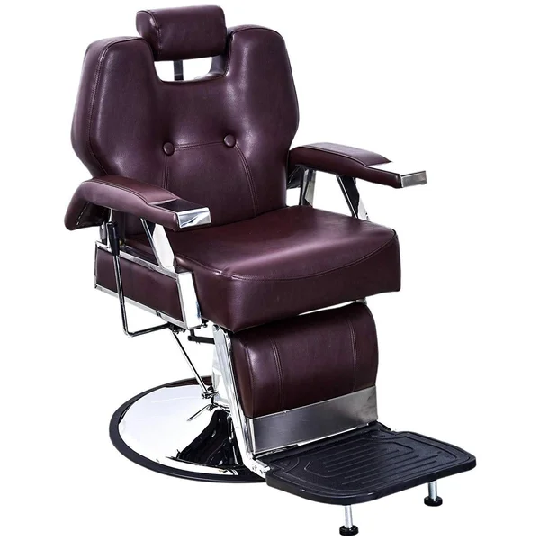 BarberPub All Purpose Hydraulic Recline Barber Chair (Brown)