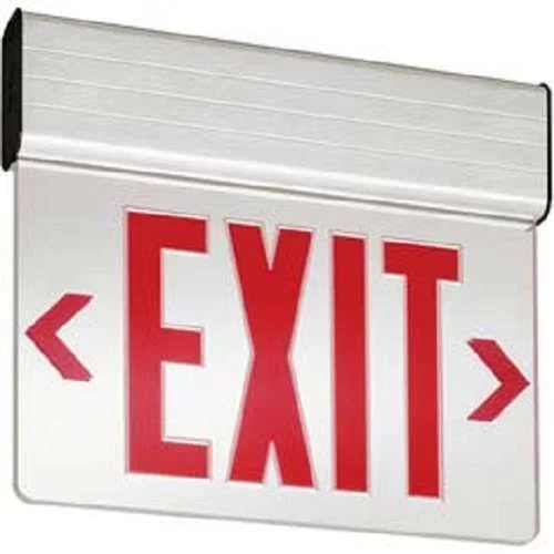 Lithonia Lighting Edg W 2 Rmr Surface Mount LED Edge-lit Exit, White Housing, Double Face, Red on Mirror Letter, AC Only