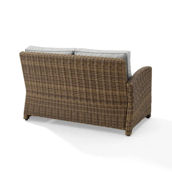 Bradenton Outdoor Wicker Sectional Left Side Loveseat - Gray/Weathered Brown - Crosley