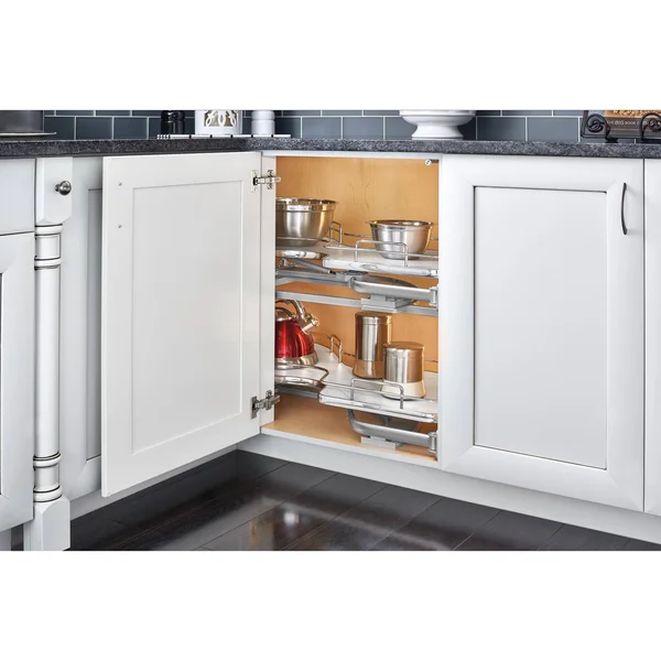 Rev-A-Shelf Left-Handed Two-Tier Organizer for A Blind Right - Gray