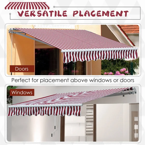 Outsunny Openable Outside Sun Shade for Window/Door to Reduce Heat in Your Home - Red