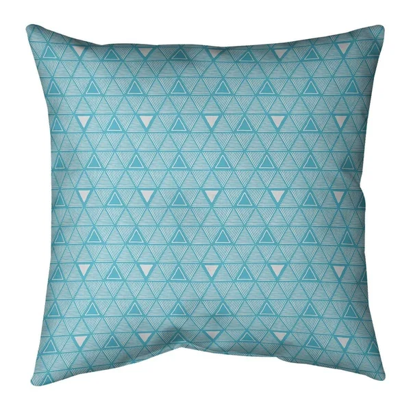 Classic Hand Drawn Triangles Indoor/Outdoor Pillow - 16 x 16 - Black - N/A