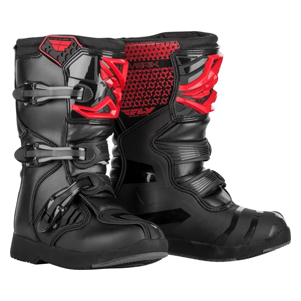 Fly Racing Maverik MX Youth Boots (06, Red/Black)