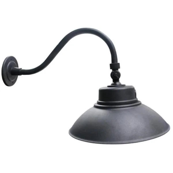 14x22 LED Dusk to Dawn Gooseneck Barn Light, 42 Watt, White, Black and Bronze Finishes, Mounting Arm and Wall Plate Included, W