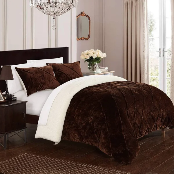 Chic Home Josepha 7 Piece Queen Bed in A Bag Comforter Set - Brown