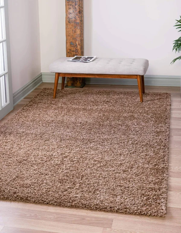 Solid Shag Rug 9x12 - Cocoa