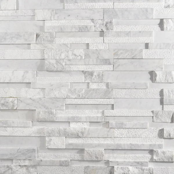 TileBar Stackstone 3D Snow White Marble Ledger Panel Wall Tile, Backsplash, Wall and Floor
