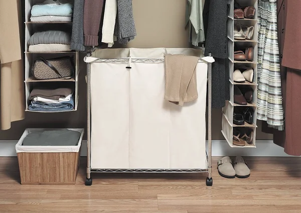 Whitmor Supreme Laundry Sorter with Canvas Bag - Silver, 14in x 29.88in x 8.82in