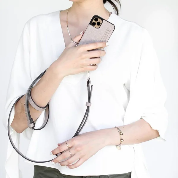 Hera Crossbody Standard iPhone Case with Extra Strap - Taupe