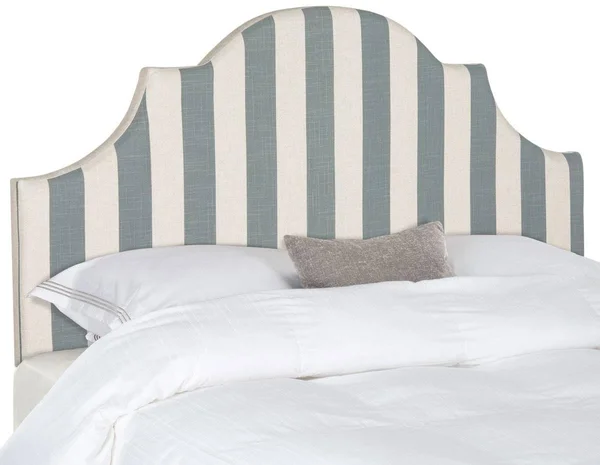 Safavieh MCR4679K Hallmar Black & White Stripe Headboard Full