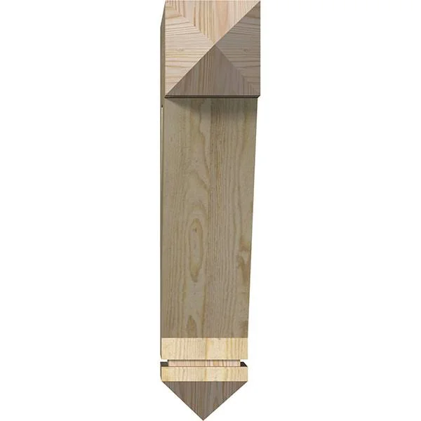 Ekena Millwork BKT06X24X28TRA03RDF 6x22W x 24x22D x 28x22H Traditional Arts & Crafts Rough Sawn BRACKET, Douglas Fir