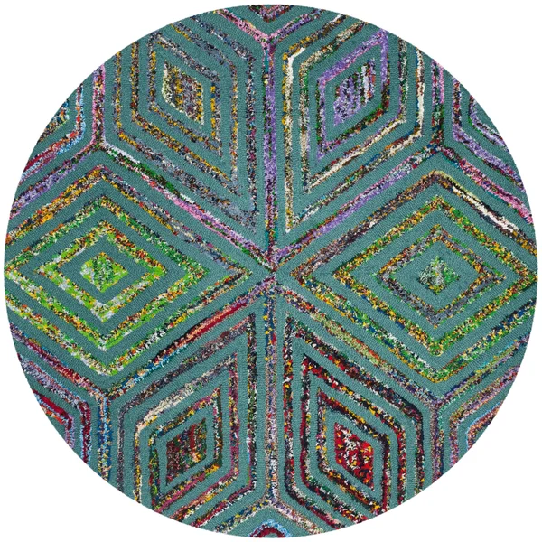 Safavieh Nantucket NAN607A Blue Rug 4& x 4& Round