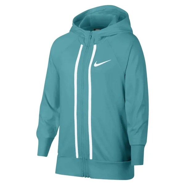 Nike Girls& Sportswear Jersey Full-Zip Hoodie - XS, Blue