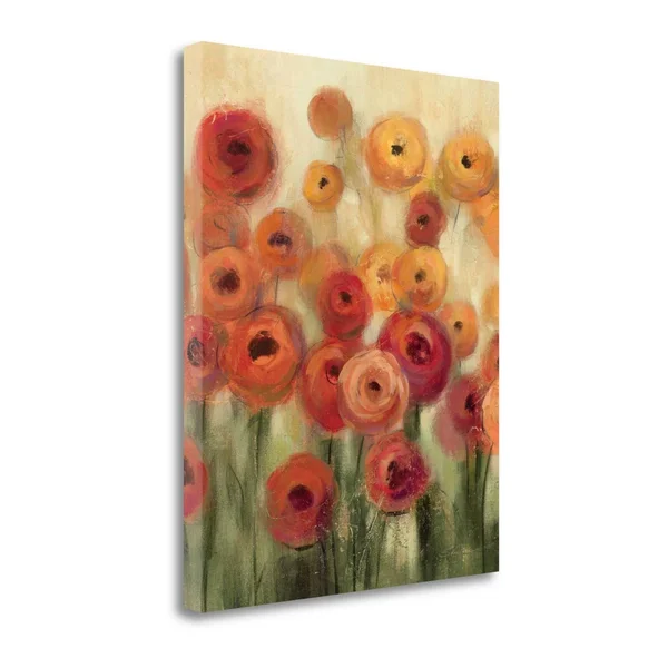 Tangletown Fine Art 32x22 x 26x22 ranunculi Field II Giclee Print on Gallery Wrap Canvas