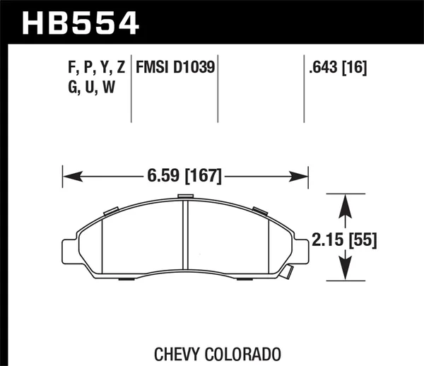 Hawk Performance LTS Brake Pads HB554Y.643
