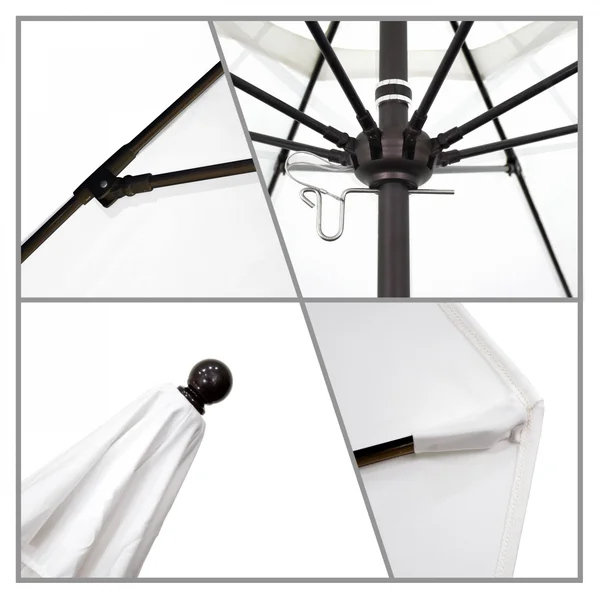 Outdoor Living and Style 9ft Outdoor Venture Series Patio Umbrella with Push Lift Open System, White