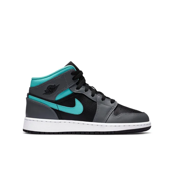 Air Jordan 1 Mid GS &Grey - Aqua& Shoes - Size 5Y
