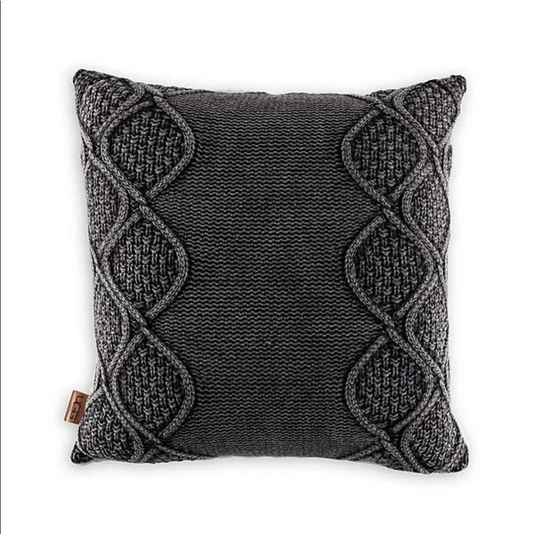 Ugg Boulder Square Throw Pillow in Charcoal, Gray
