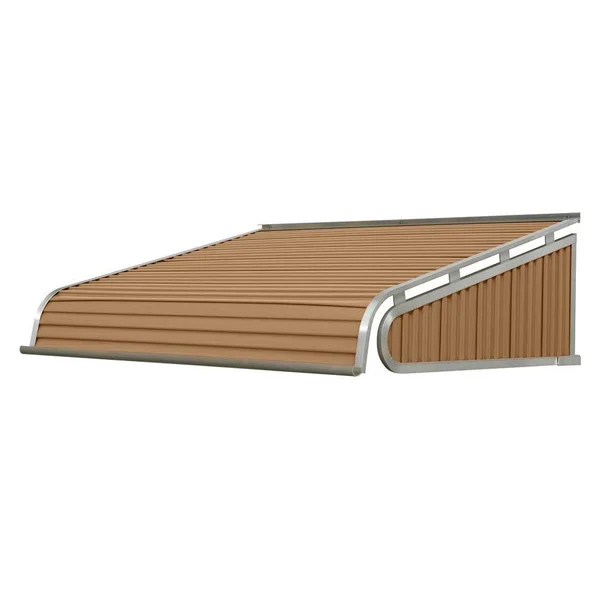NuImage Awnings 1500 84-in Wide x 24-in Projection Mocha Tan Solid Fixed Door Awning in Brown, K150408409