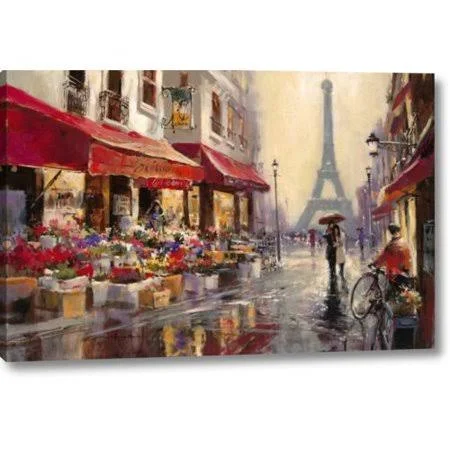 Fleur De Lis Living 'April in Paris' Print on Wrapped Canvas - Red
