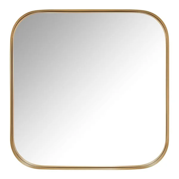 Home Decorators Collection Medium Square Gold Modern Mirror with Deep-Set Frame and Rounded Corners (26 in. H x 26 in. W)