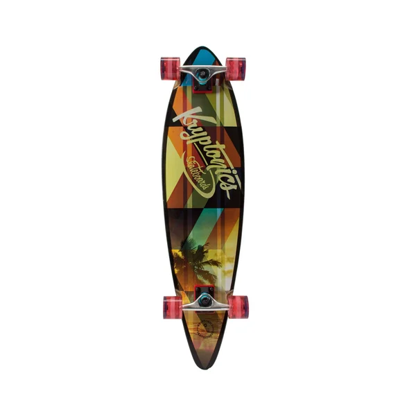 Kryptonics 37x22 Pintail Longboard Complete Skateboard - Slanted Graphic