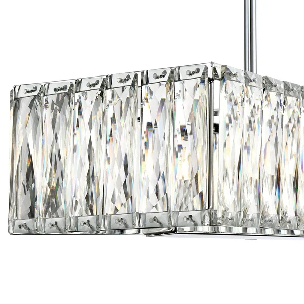 Possini Euro Design Sera 33 1/2x22 Wide Chrome and Crystal 5-Light Island Pendant