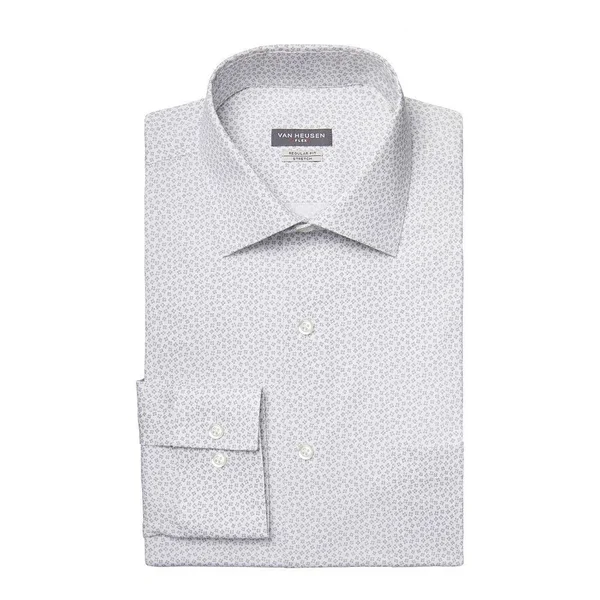 Van Heusen Men's Dress Shirt Regular Fit Flex Collar Stretch Print