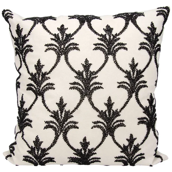 Mina Victory Luminecence Silver Fleur De Lis Silver Throw Pillow