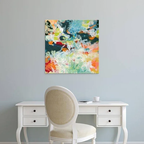 Easy Art Prints Jan Weiss's 'Lunar Freefall 3' Premium Canvas Art - 30 x 30 - Brazilian Barnwood Frame
