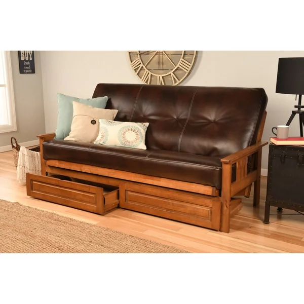 Porch & Den Kern Full-Size Storage Futon with Suede Mattress - Peter&s Cabin