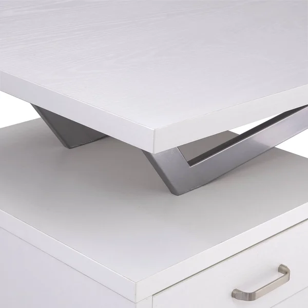 Mayline 1001VLWHT Soho V-Desk with Laminate Top - White