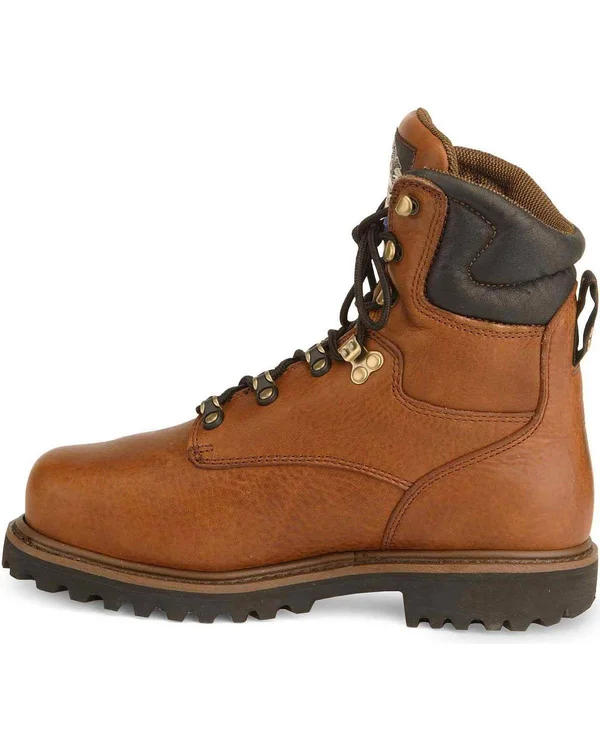 Men's Brown Georgia Boot Hammer Internal Metatarsal Steel Toe Work Boot Size 10