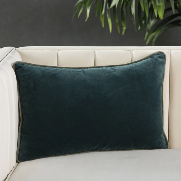 Jaipur Living Lyla Emerson Teal Pillow - Teal, 13x22 x 21x22, Polyester