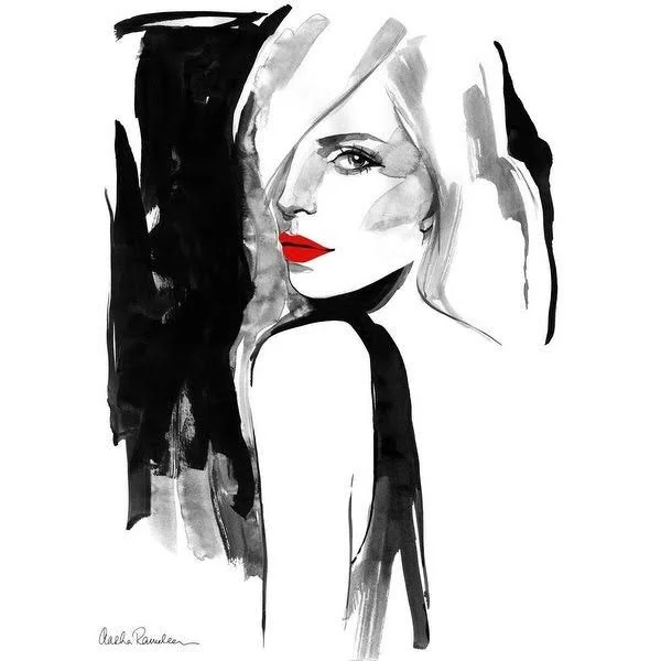 Easy Art Prints Aasha Ramdeen's 'Over The Shoulder' Premium Canvas Art - 24 x 18 - Classic Black Frame