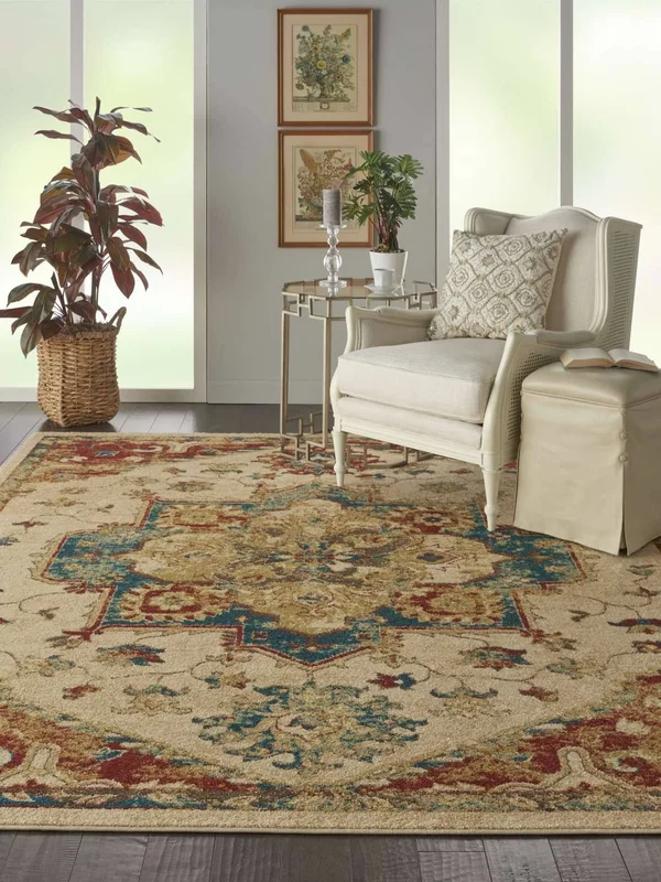 Nourison Traditional Vintage Area RUG: 3& x 5& Ivory