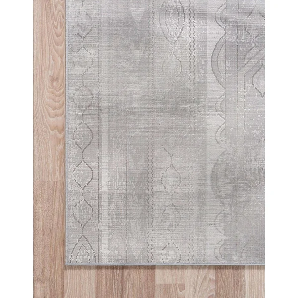 Porch & den Regatta Distressed Geometric Stripe Area Rug - 8& x 8& Square - Blue