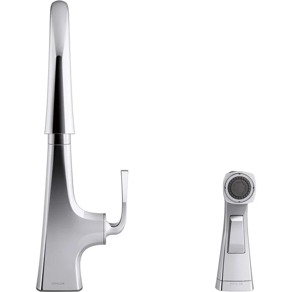 Kohler 22064-BL Graze Kitchen Sink Swing Spout Faucet with Sidespray - Matte Black