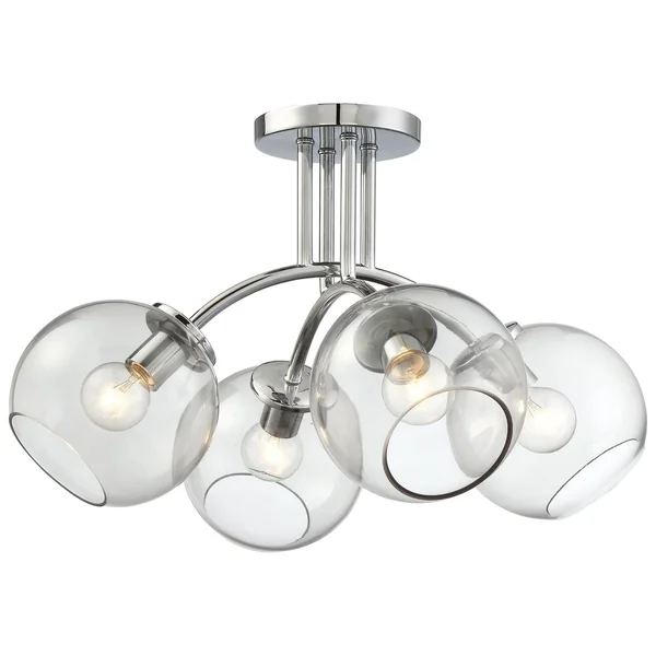 George Kovacs P1845-077 - Exposed 4 Light Semi Flush Mount, Chrome
