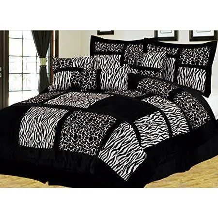 Empire Home Safari 7-Piece Black & White Queen Size Comforter Set on Sale!