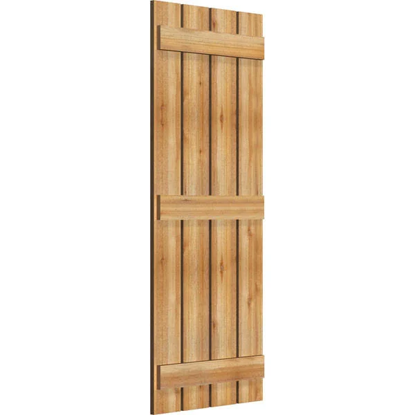 Ekena Millwork RBS06S23X058RWR 23x22W x 58x22H TimberCraft Four 5 3/8x22 Boards Spaced Board-n-Batten Shutters, Rough Sawn Weste
