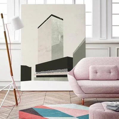 'Outside in V' by Green Lili - Wrapped Canvas Painting Print Latitude Run