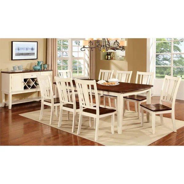 Furniture of America Delila Extendable Dining Table in Vintage White
